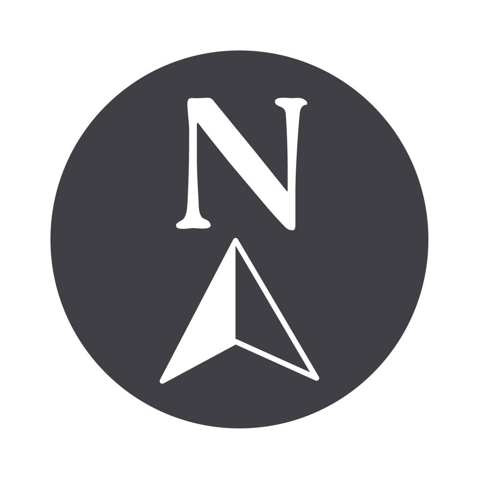 compass rose navigation cartography equipment arrow north location silhouette design icon vector