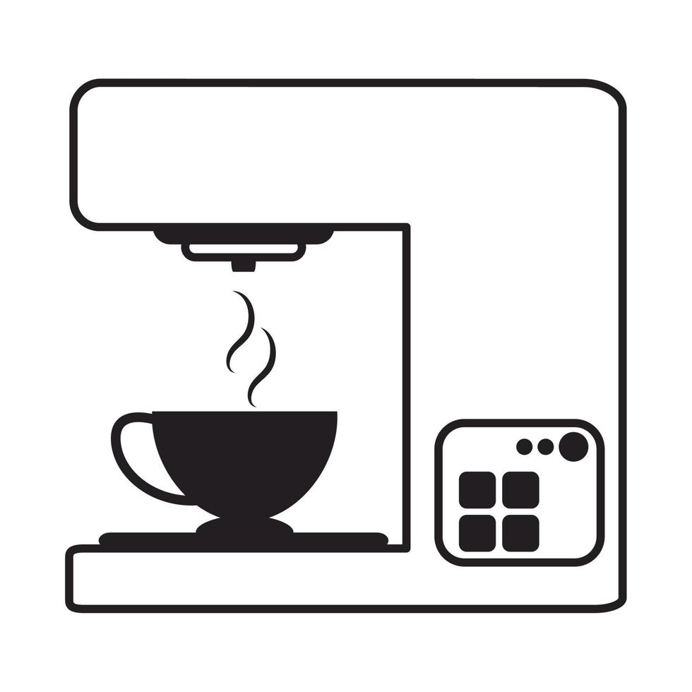 coffee machine beverage appliance linear style icon vector