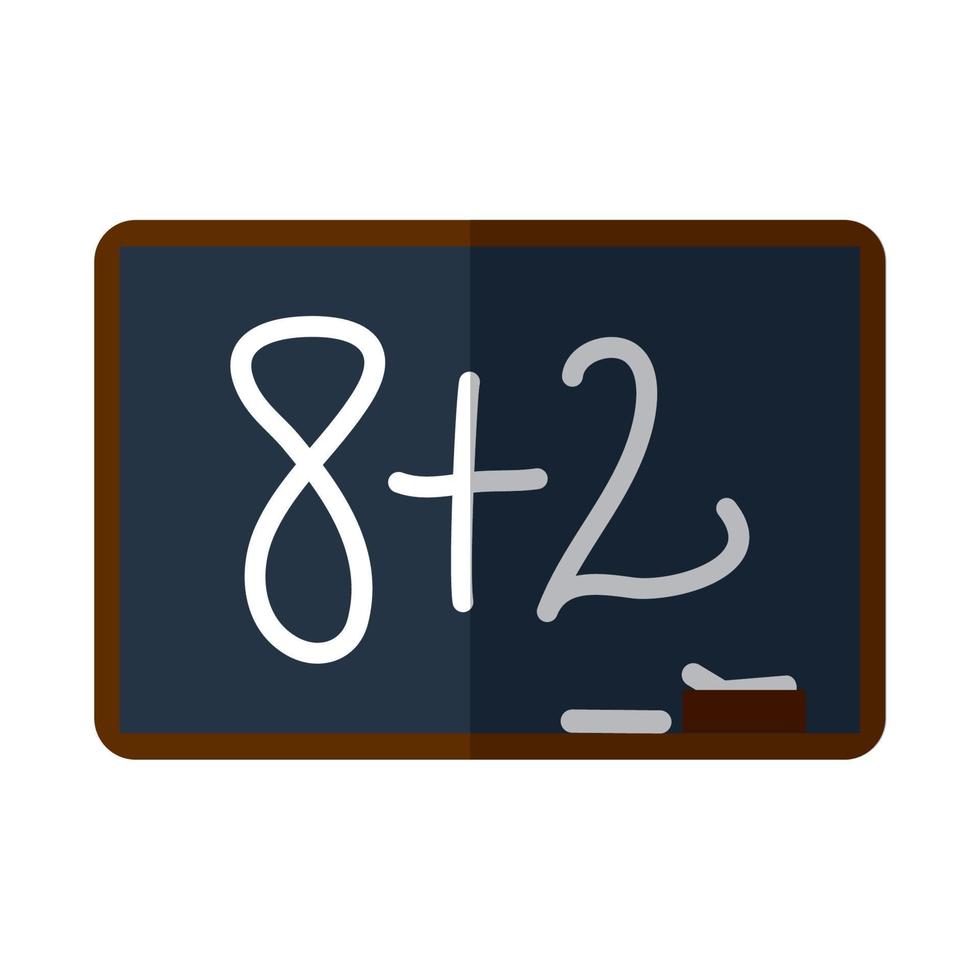 school education chalkboard with lesson math flat icon with shadow vector