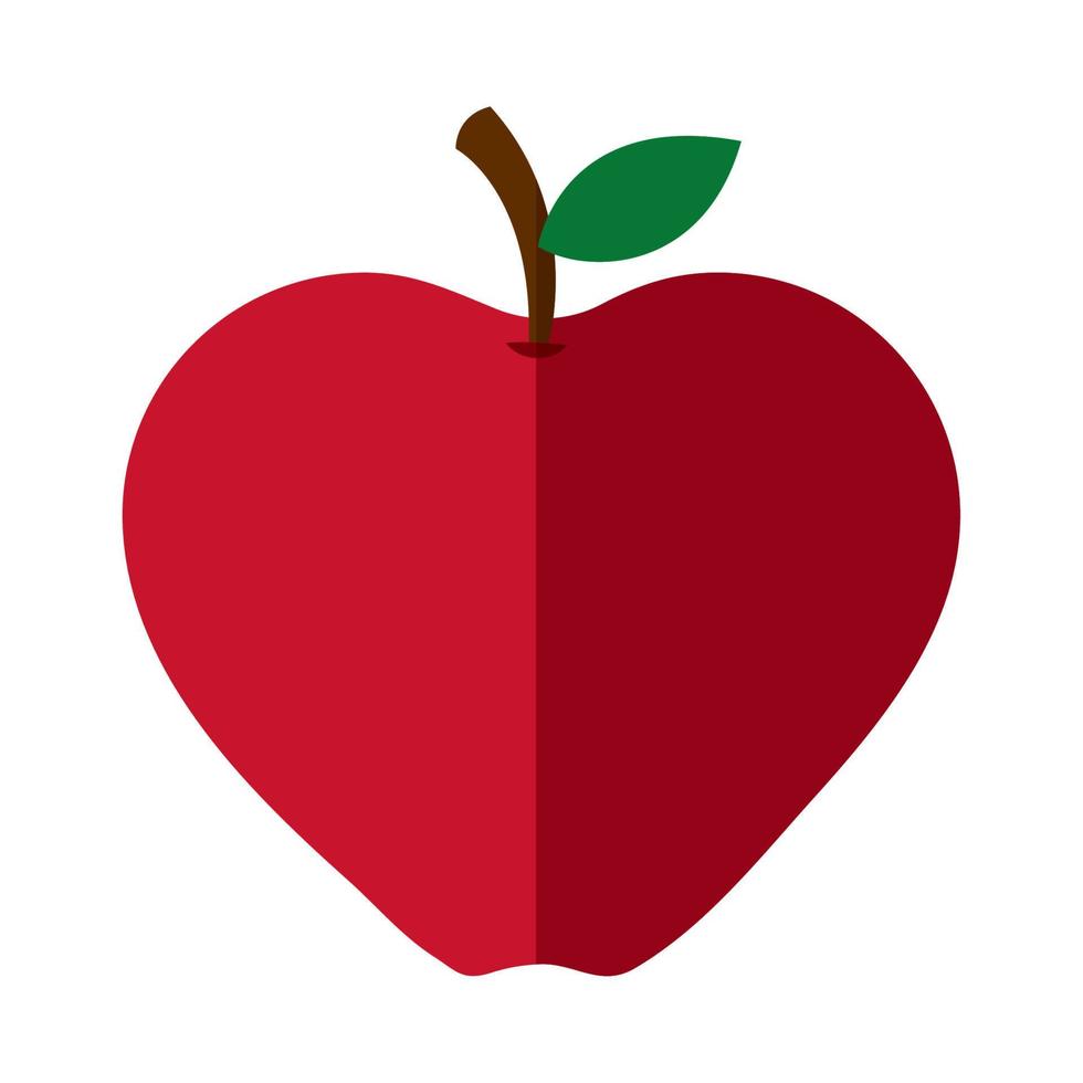 apple fruit fresh nutrition flat icon with shadow vector