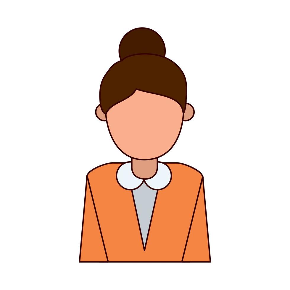 character woman faceless portrait line and fill style icon vector