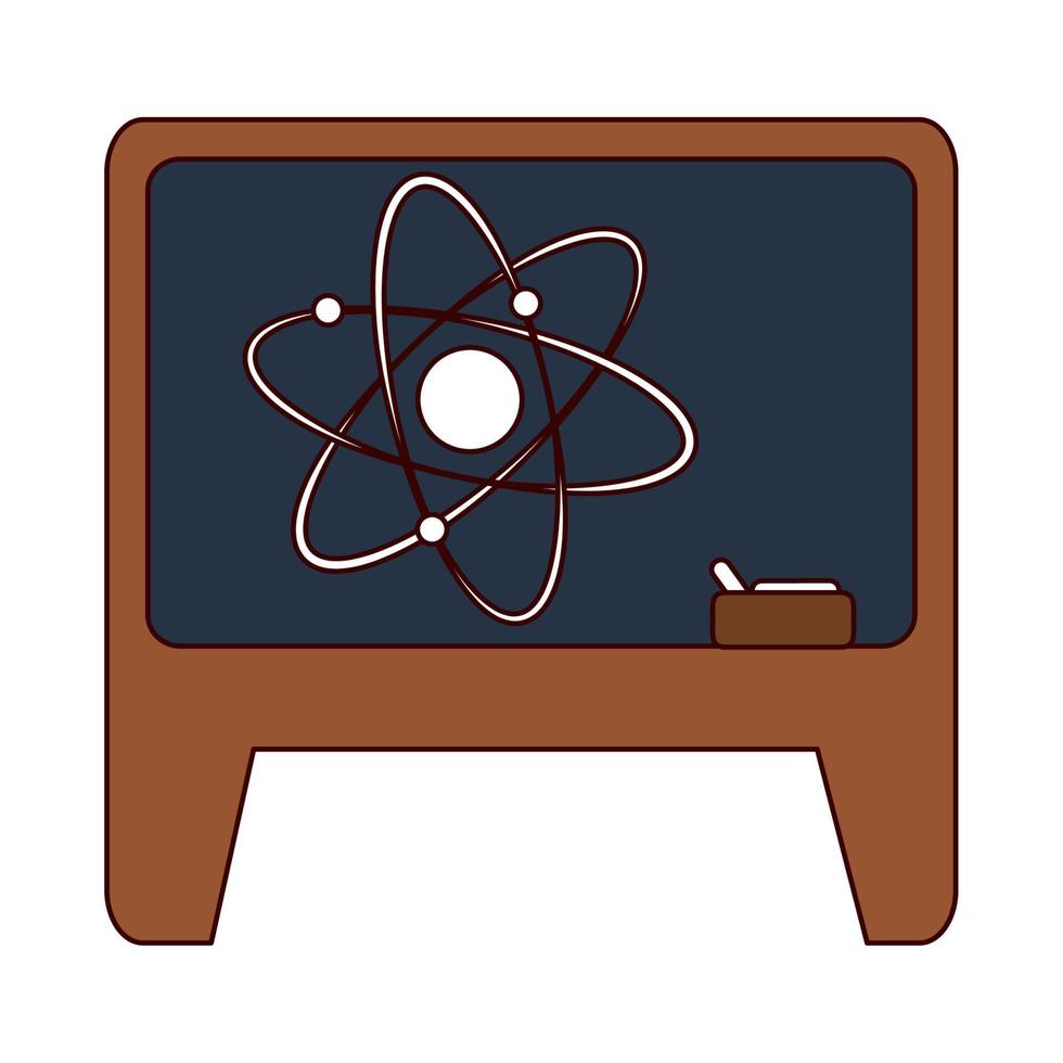 school education chalkboard atom drawn line and fill style icon vector