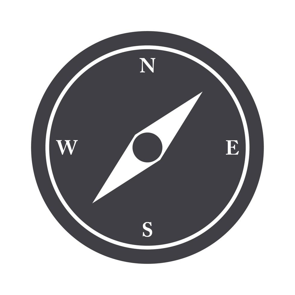 compass rose navigation cartography geography silhouette design icon vector