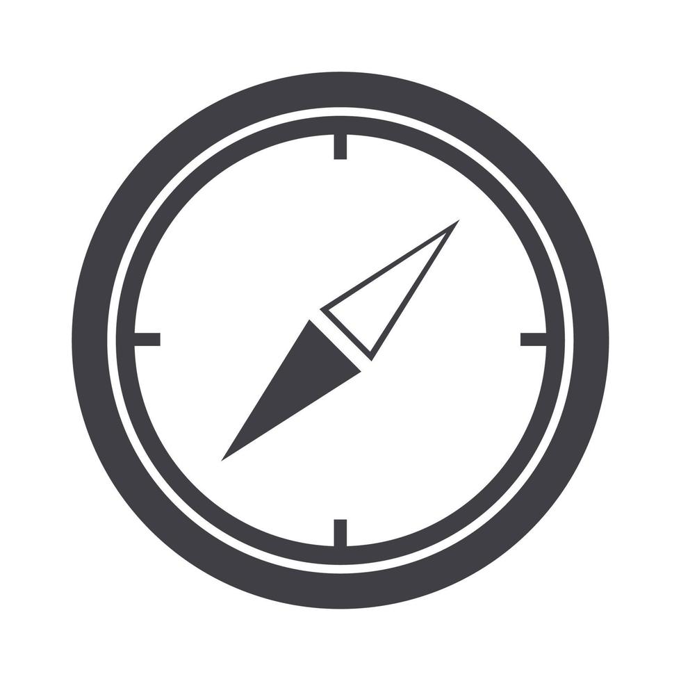 compass rose navigation geography equipment silhouette design icon vector