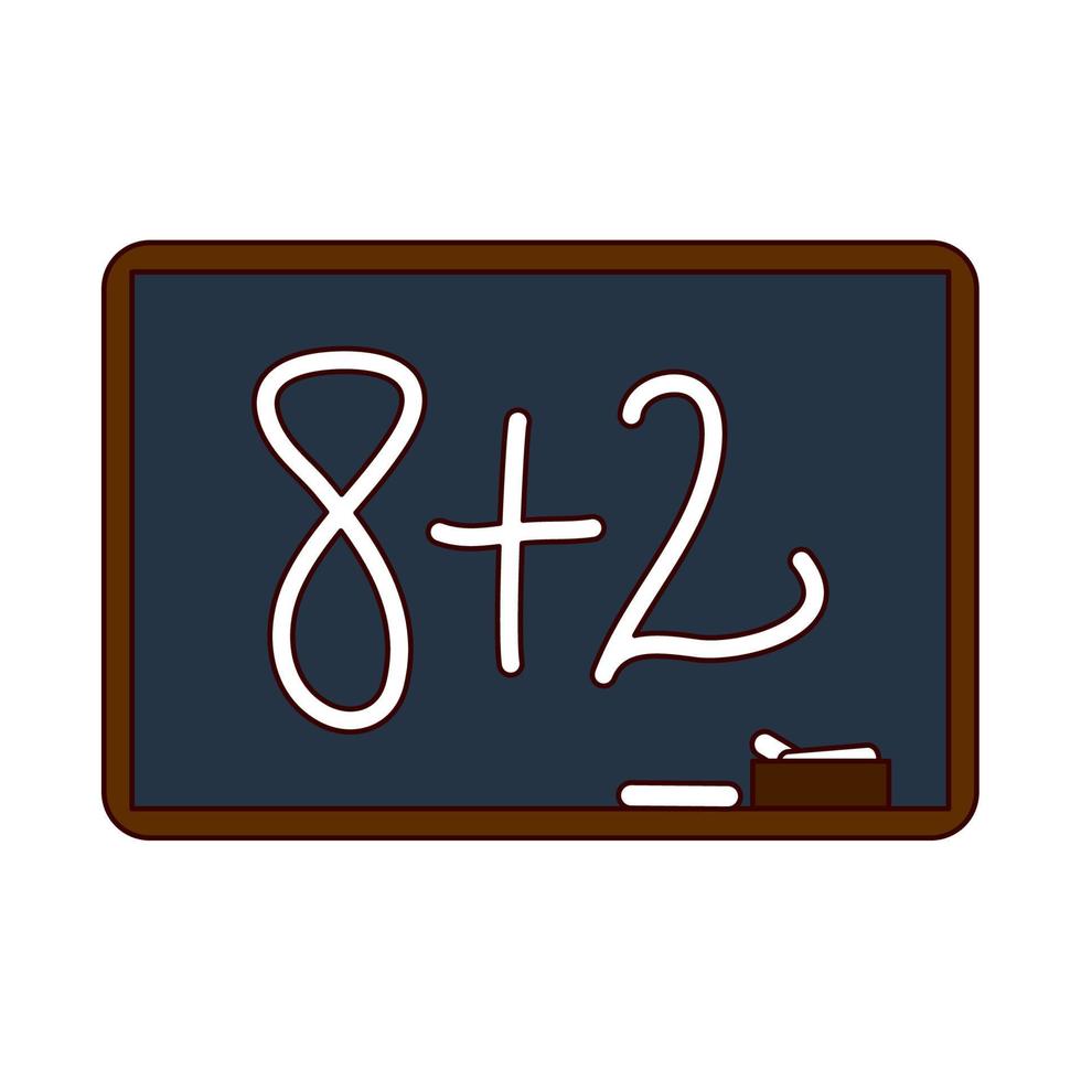 school education chalkboard with lesson math line and fill style icon vector