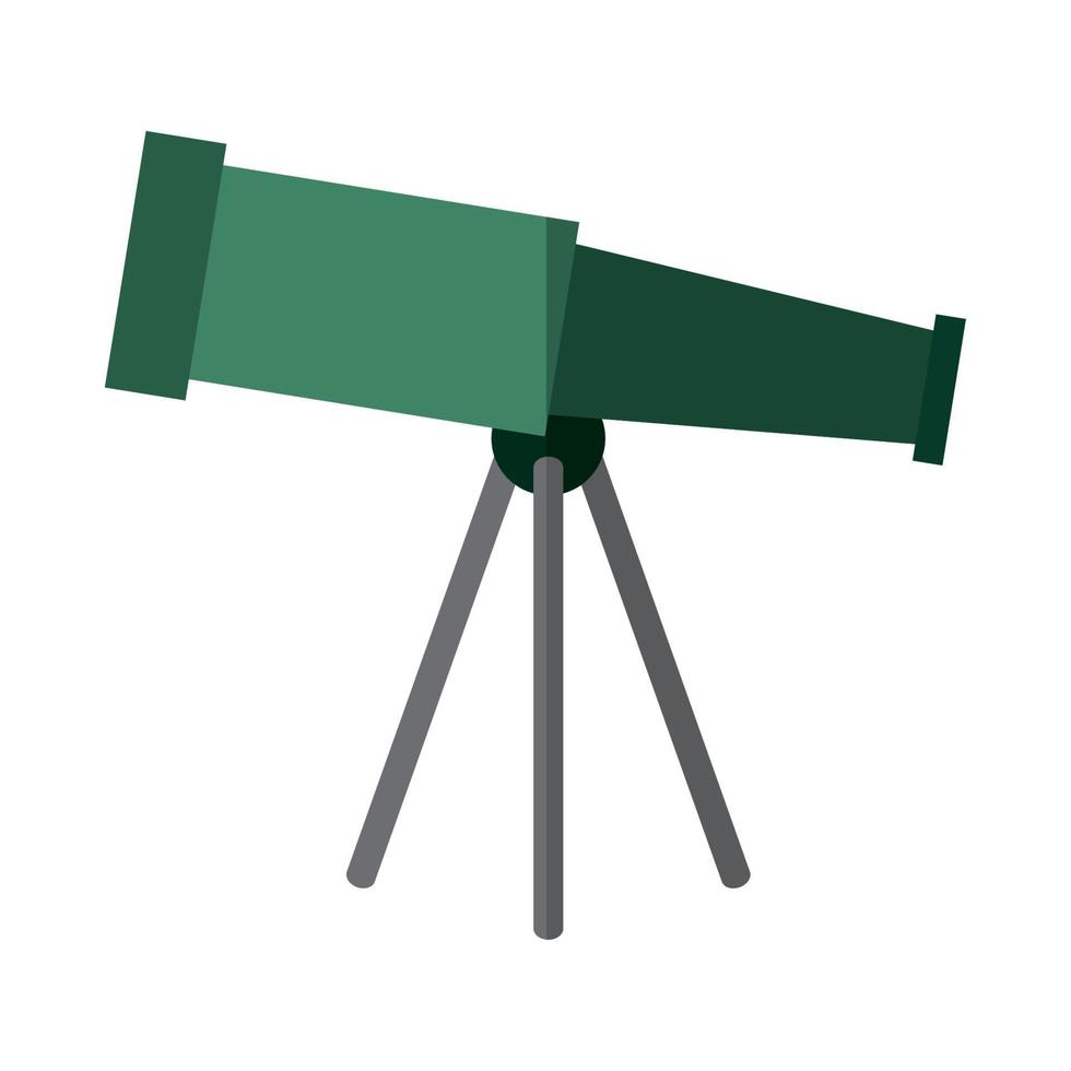 telescopio observatorio equipo de astronomía icono plano con sombra vector