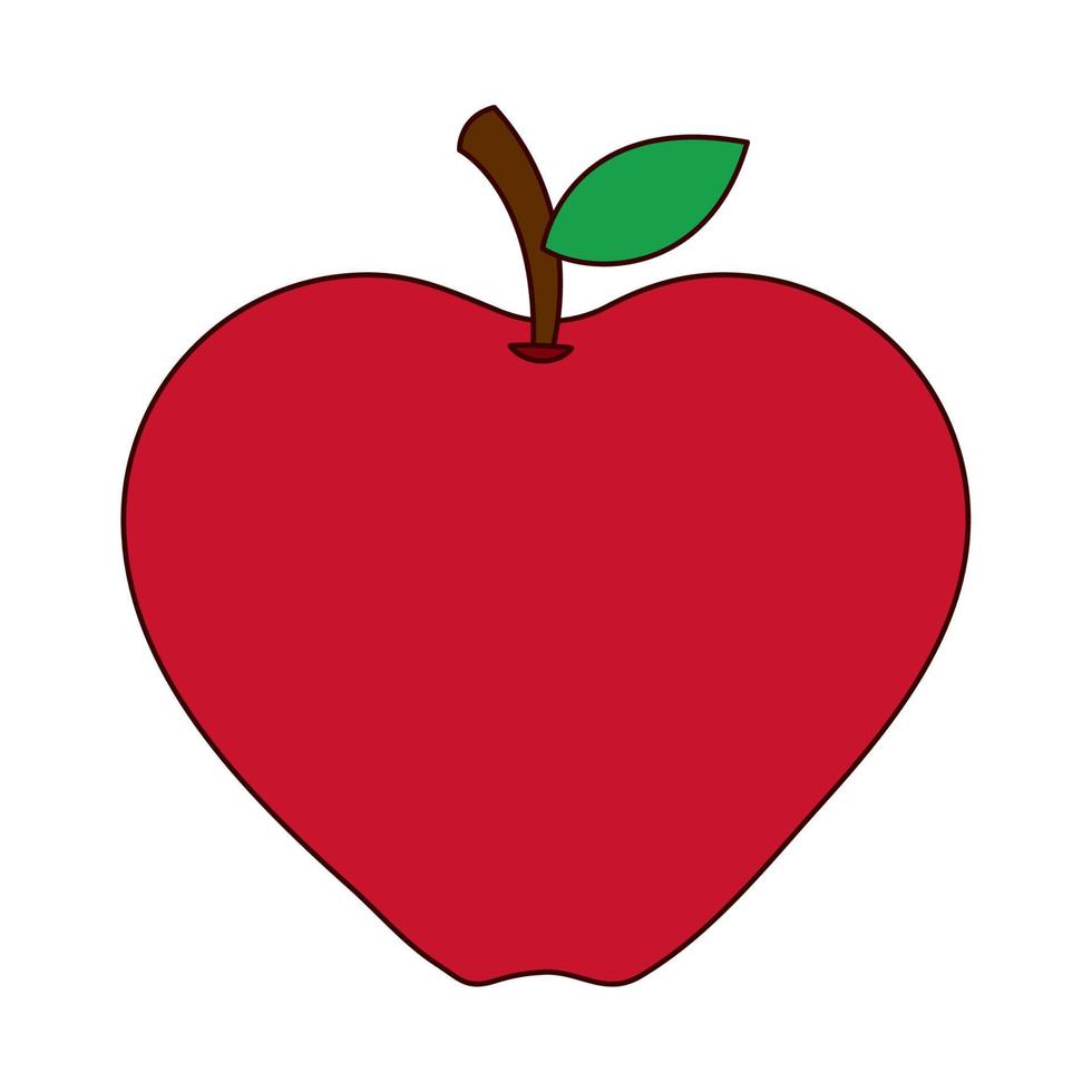 apple fruit fresh nutrition line and fill style icon vector