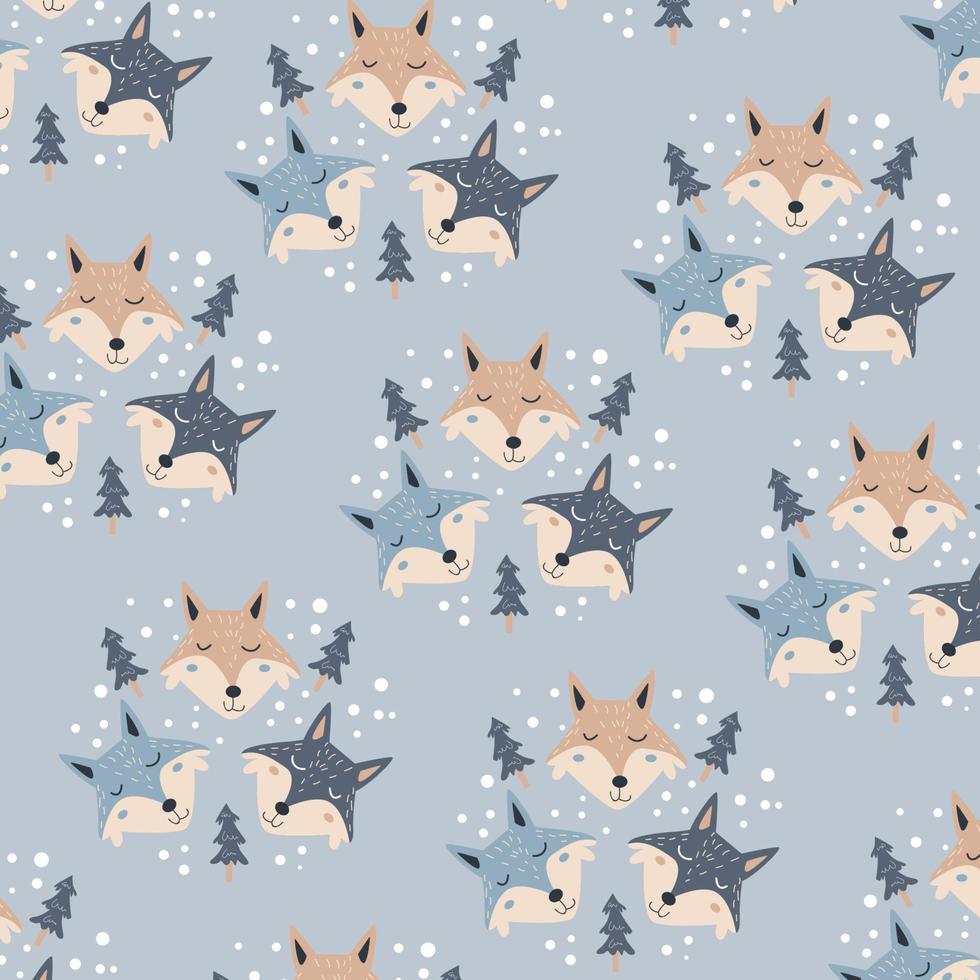 Seamless pattern with cute squirrel head perfect for wrapping paper vector