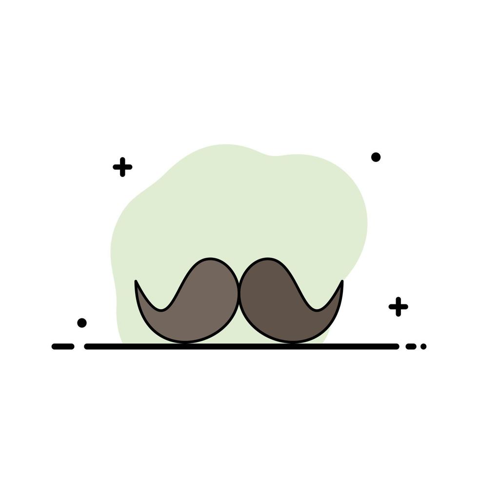 moustache Hipster movember male men Flat Color Icon Vector