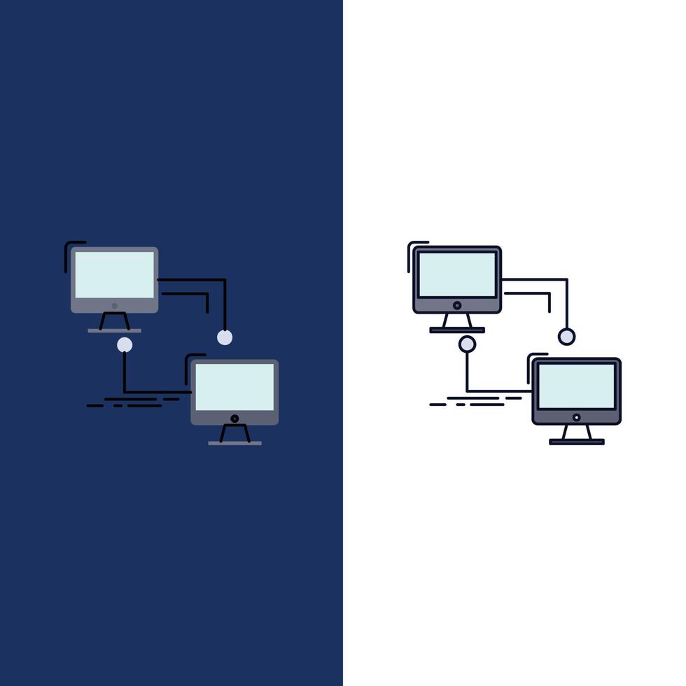 local lan connection sync computer Flat Color Icon Vector