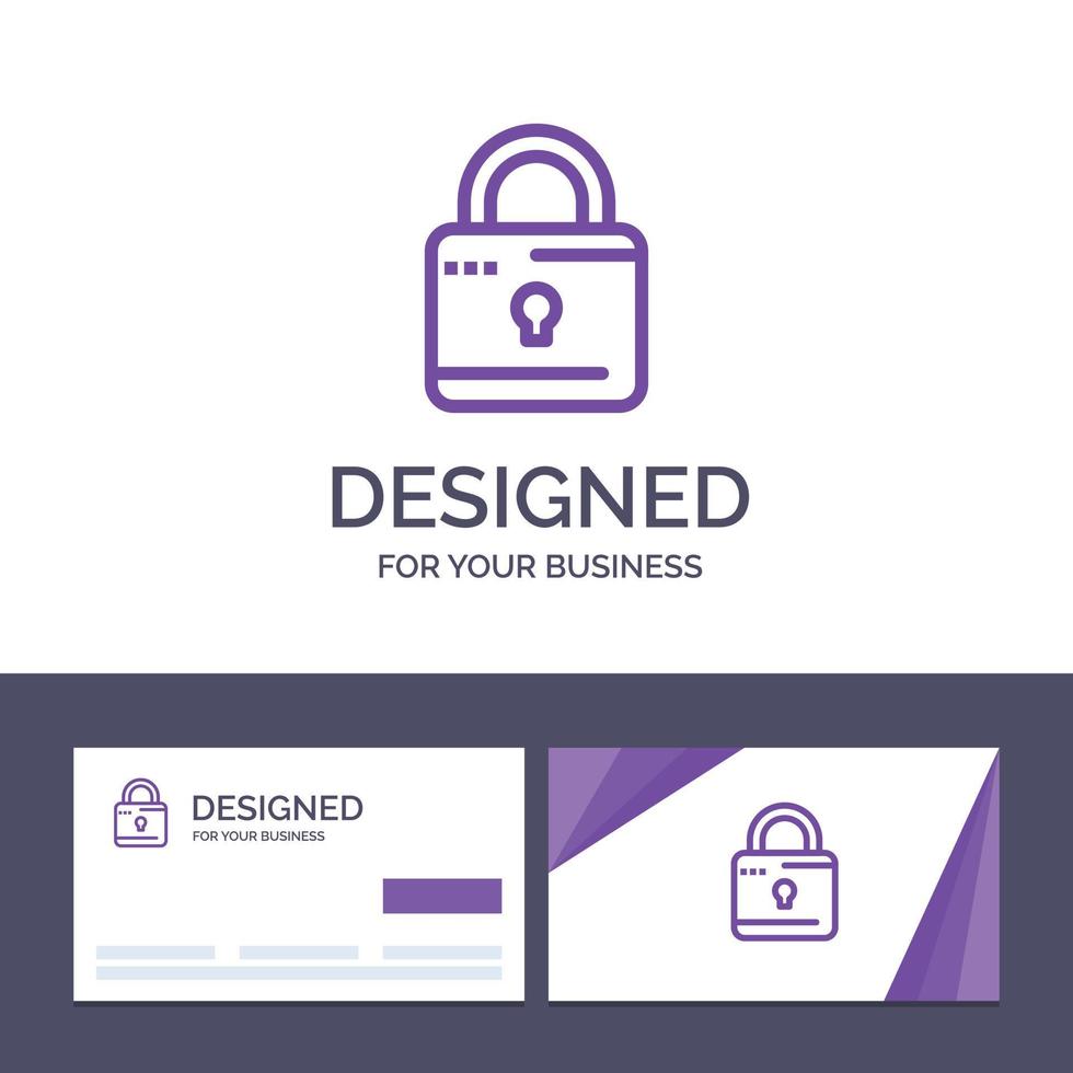 Creative Business Card and Logo template Lock Computing Locked Security Vector Illustration
