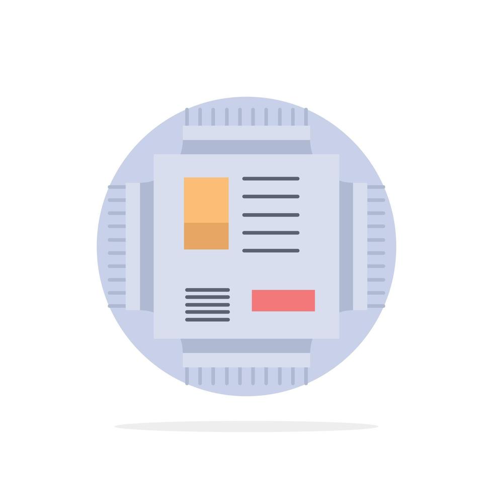 Chip cpu microchip processor technology Flat Color Icon Vector