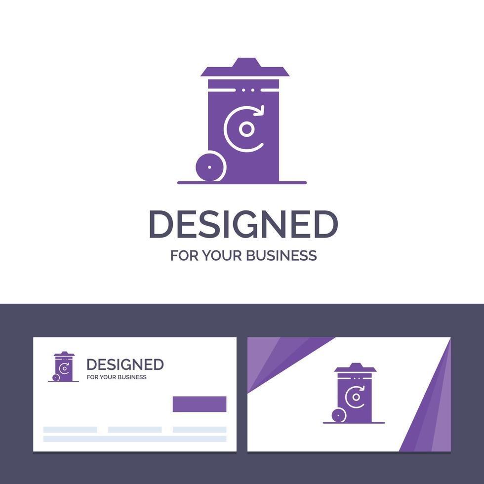 Creative Business Card and Logo template Bin Recycling Energy Recycil bin Vector Illustration