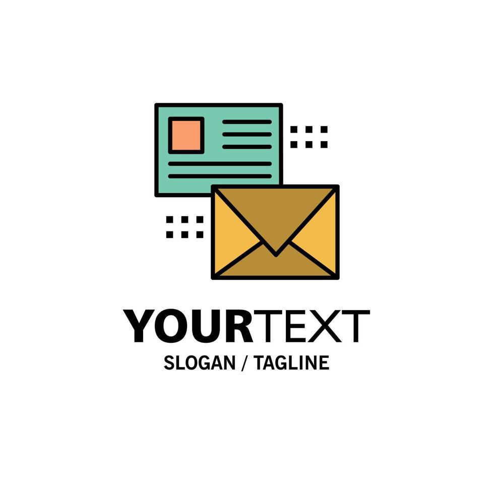 Mailing Conversation Emails List Mail Business Logo Template Flat Color vector