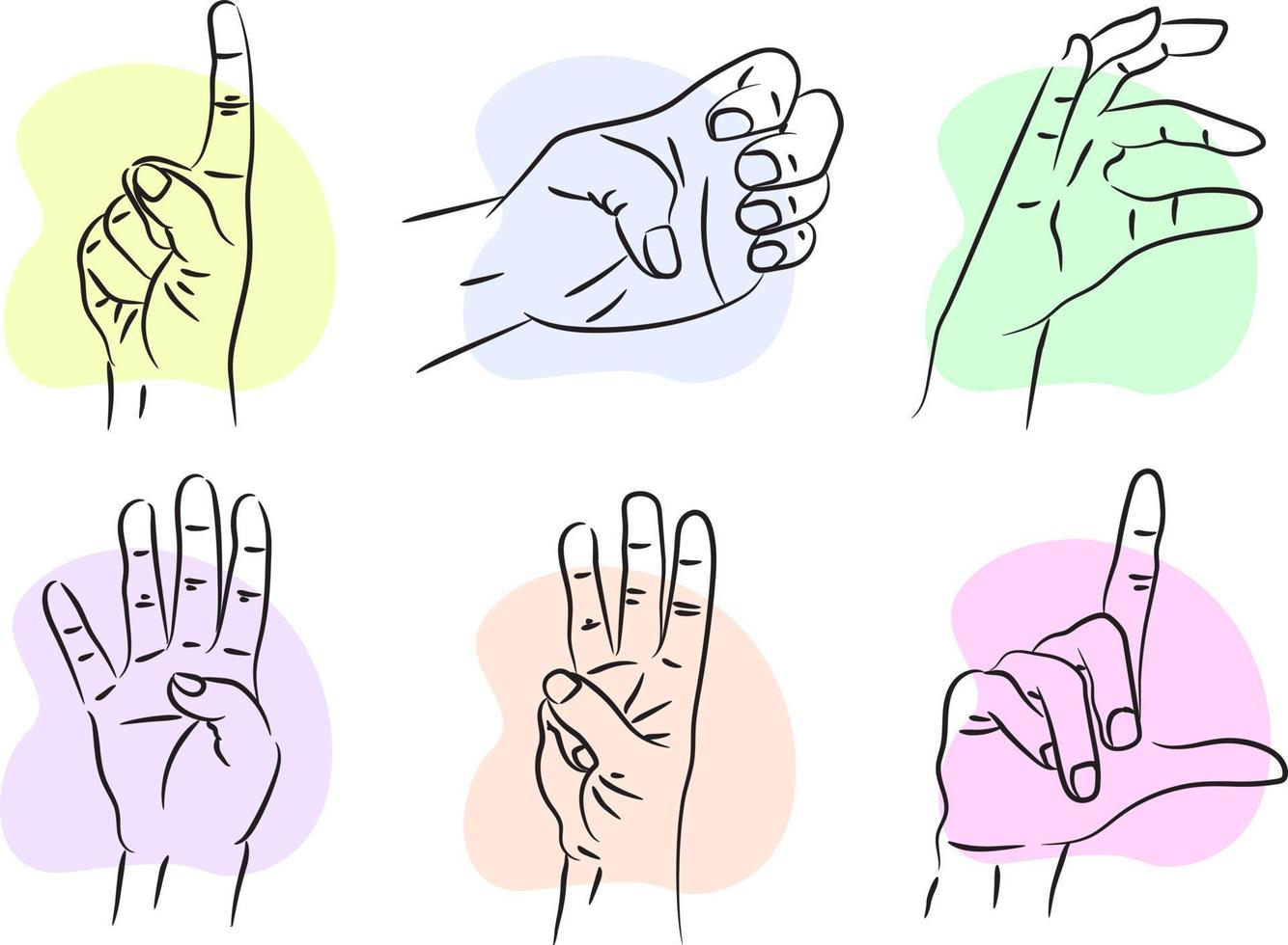 Hand gesture outline illustration vector