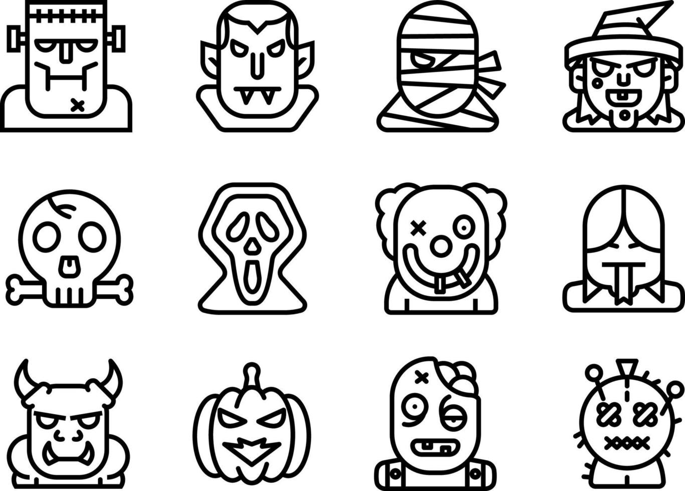 Halloween monsters scary october vector