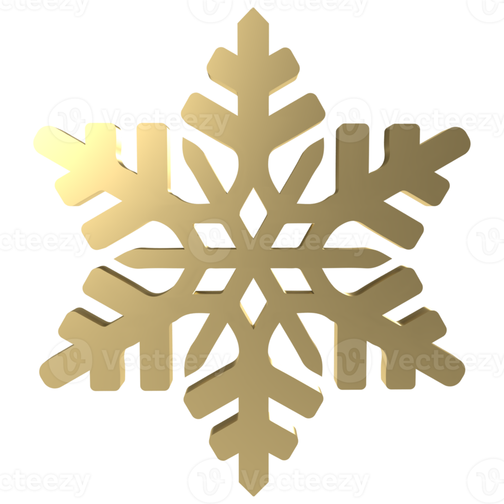 goud sneeuwvlokken PNG 3d beeld