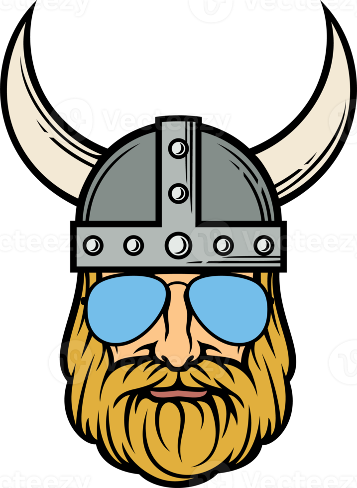 tête de viking avec lunettes de soleil aviateur png