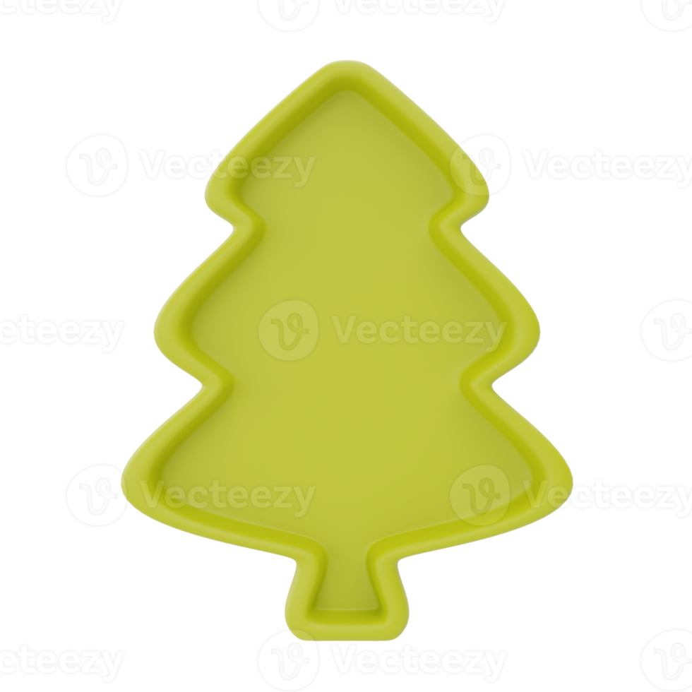 Pine tree, ornaments for Christmas isolated on white background. Merry Christmas and New Year. 3d rendering. png