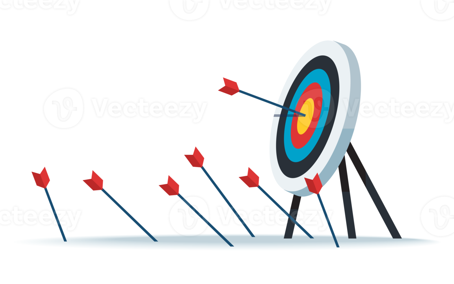 cible de tir à l'arc. objectif atteindre concept png