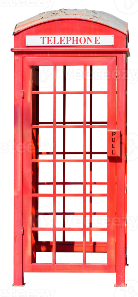 British Red Telephone Booth isolated png