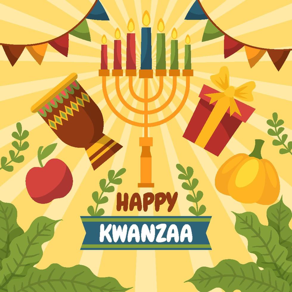 feliz kwanzaa concepto vector