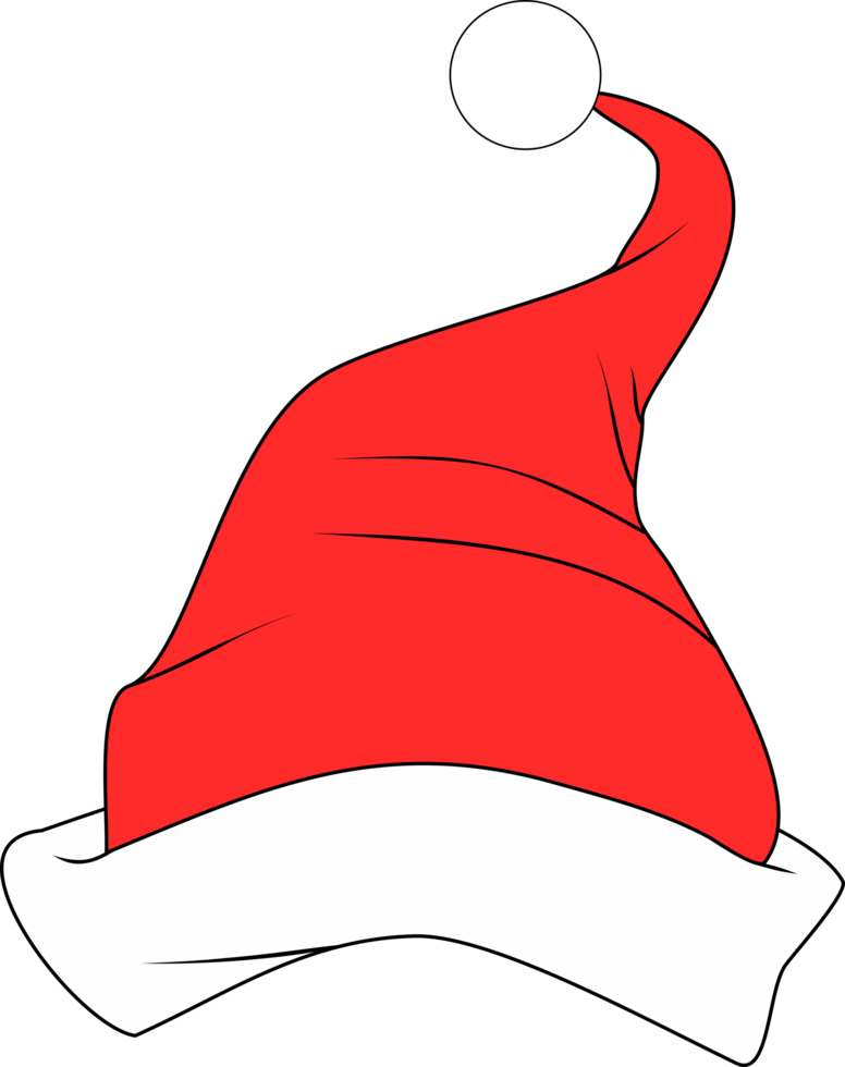 art vectoriel de chapeau de père noël. png