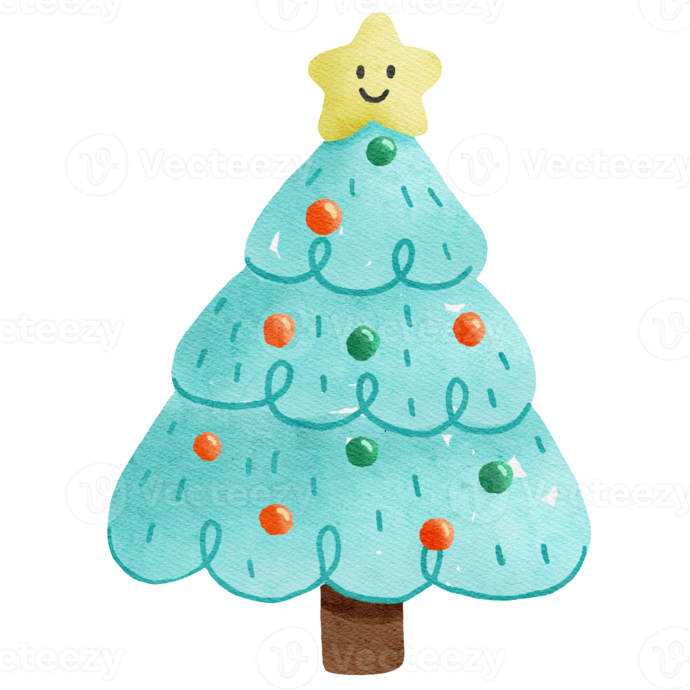 Natale albero acquerello illustrazione png