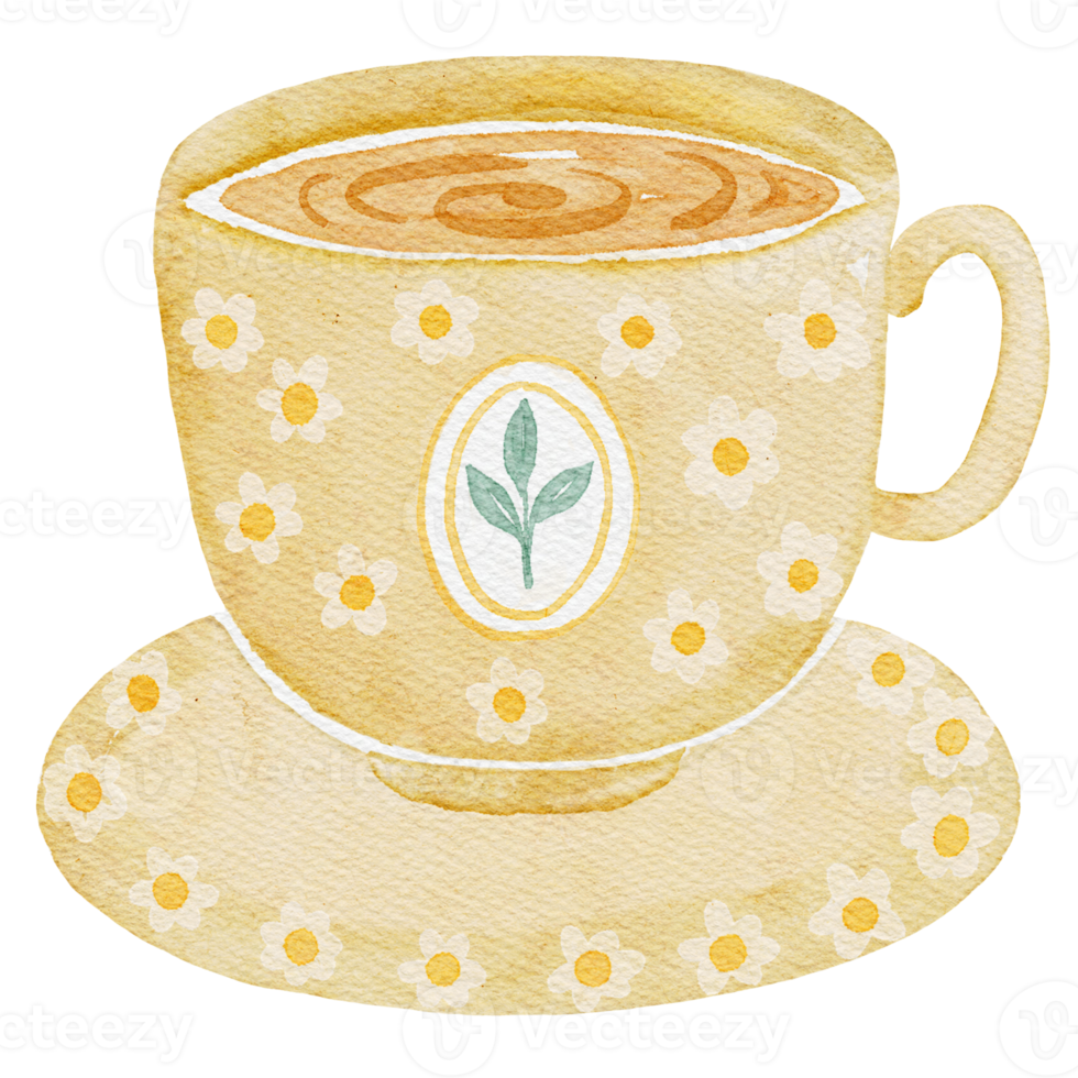 tazza di tè acquerello illustrazione png