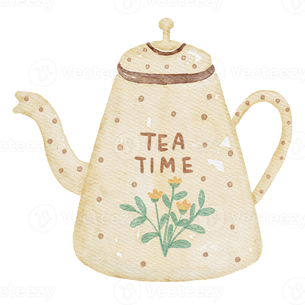 Teapot Watercolor Illustration png