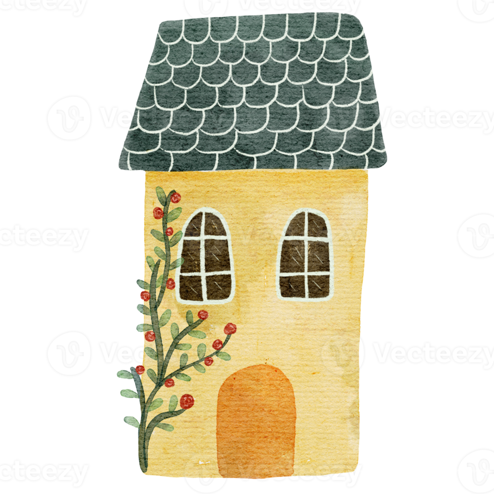 house watercolor illustration png