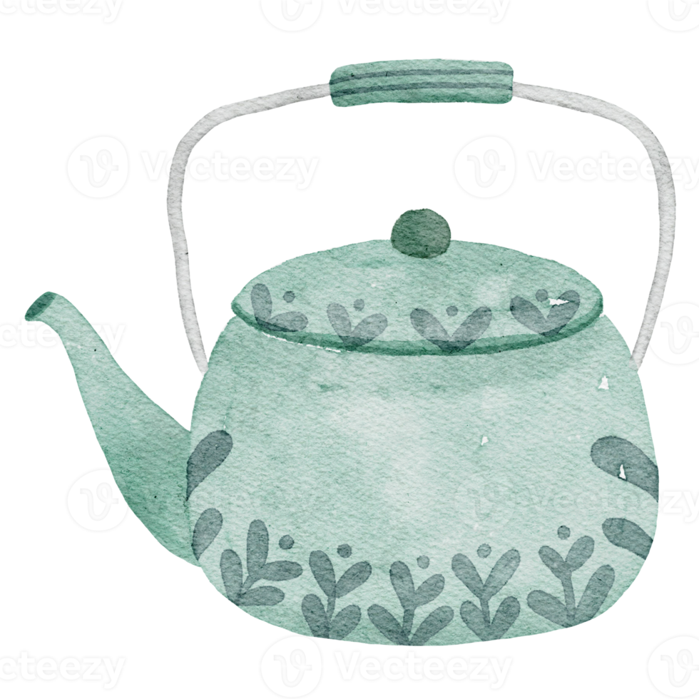 illustrazione dell'acquerello della teiera png