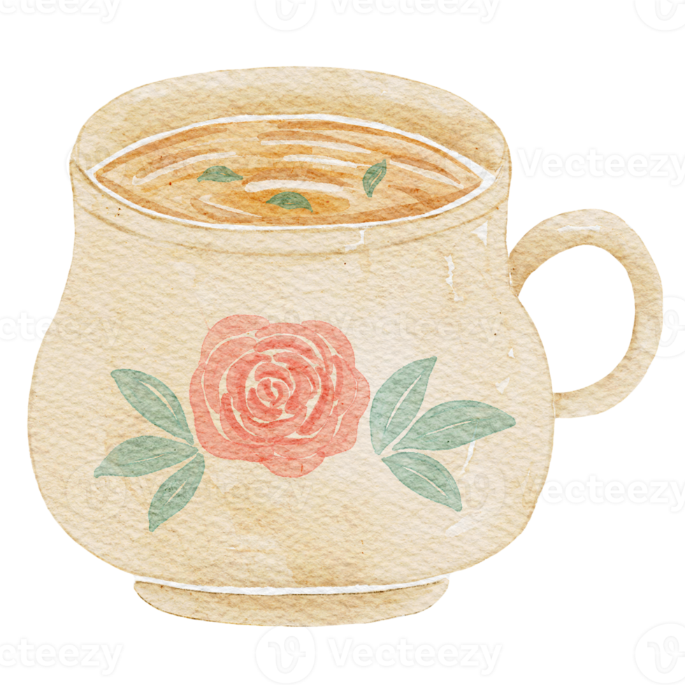 tazza di tè acquerello illustrazione png