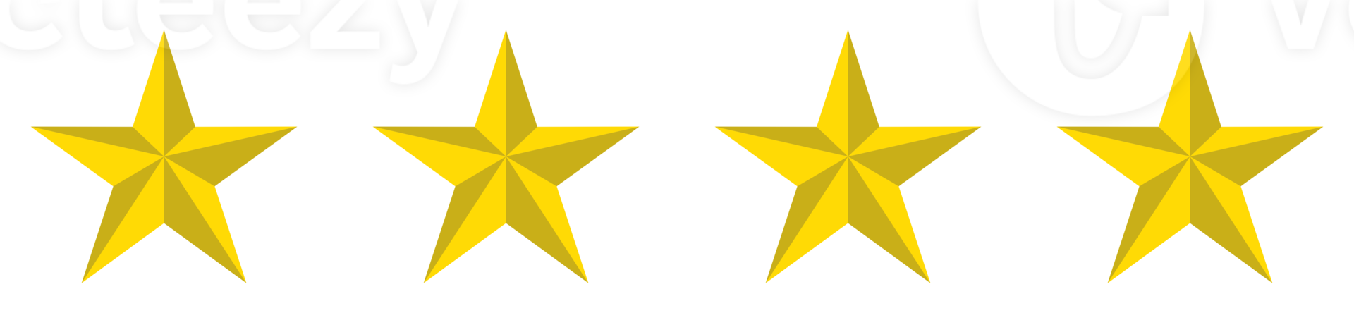 3D Visual of the Five, 5 Star Sign. Star Rating Icon Symbol for Pictogram, Apps, Website or Graphic Design Element. Illustration of the Rating 4 Star. Format PNG