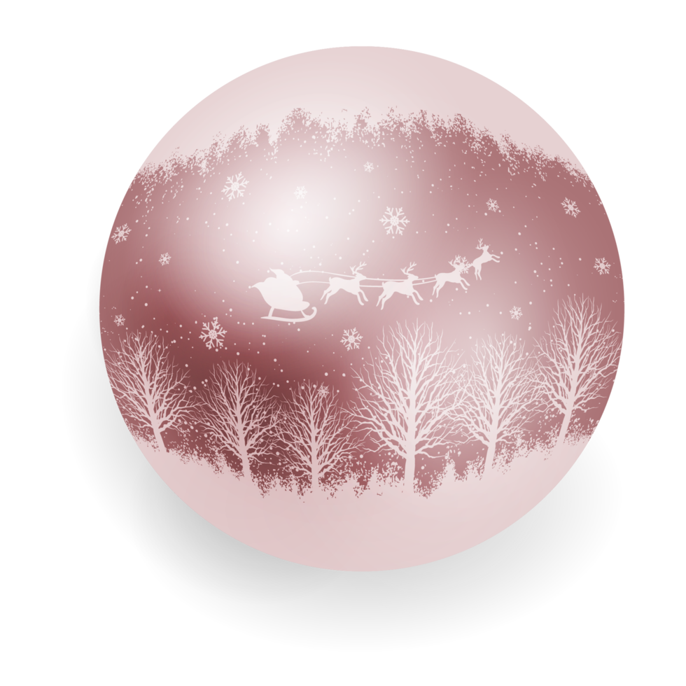 boule de noël avec impression et motifs de noël. png