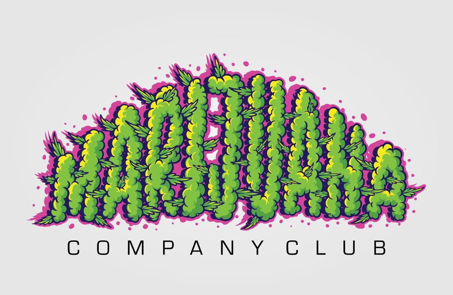 Marijuana lettering text with smoke weed Vector illustrations for your work Logo, mascot merchandise t-shirt, stickers and Label designs, poster, greeting cards advertising business company or brands.