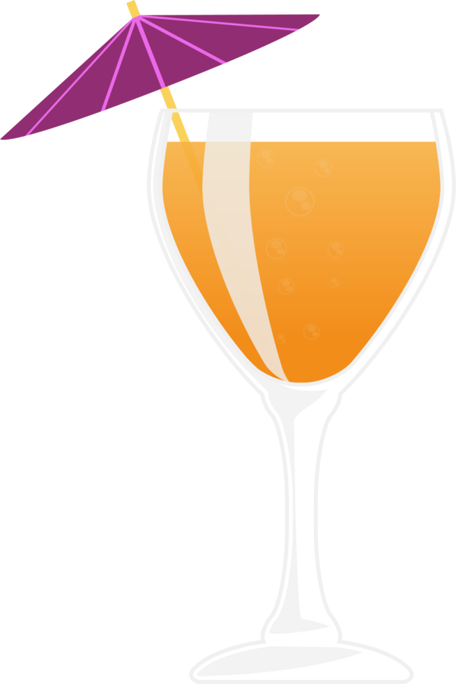 cóctel de naranja en un vaso decorado con un paraguas. png