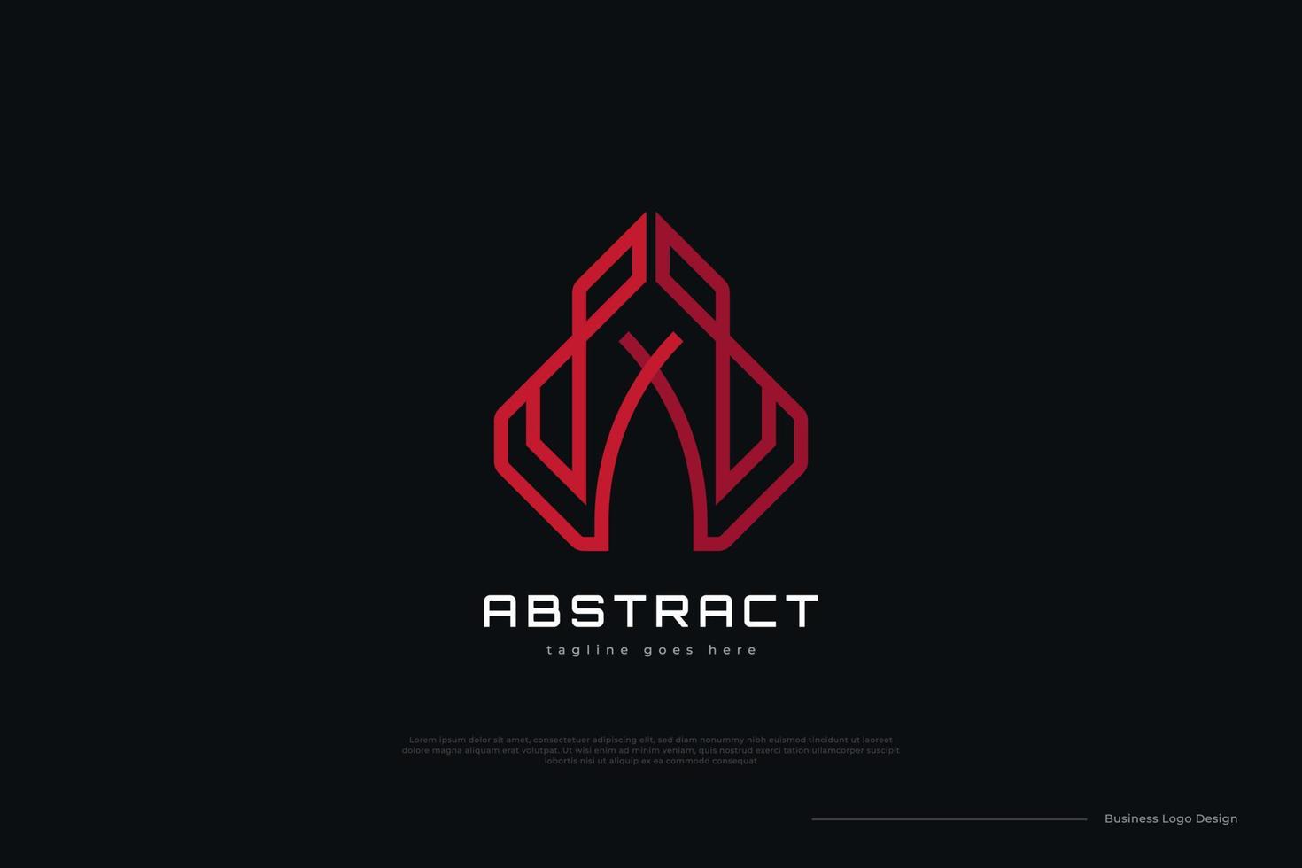 Abstract Red Letter A Logo Design with Minimal Line Style. Initial Letter A Logo. Great for Business, Technology and Communication Brand Logo vector