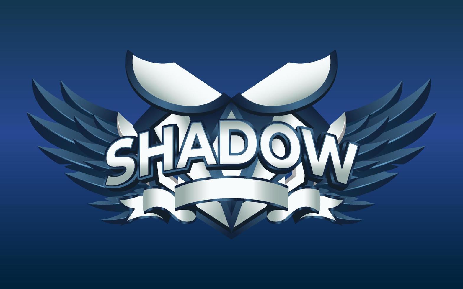 3D Shadow Winged Badge Achievement vector