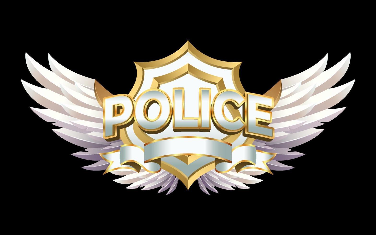 3D Police Winged Badge Achievement vector