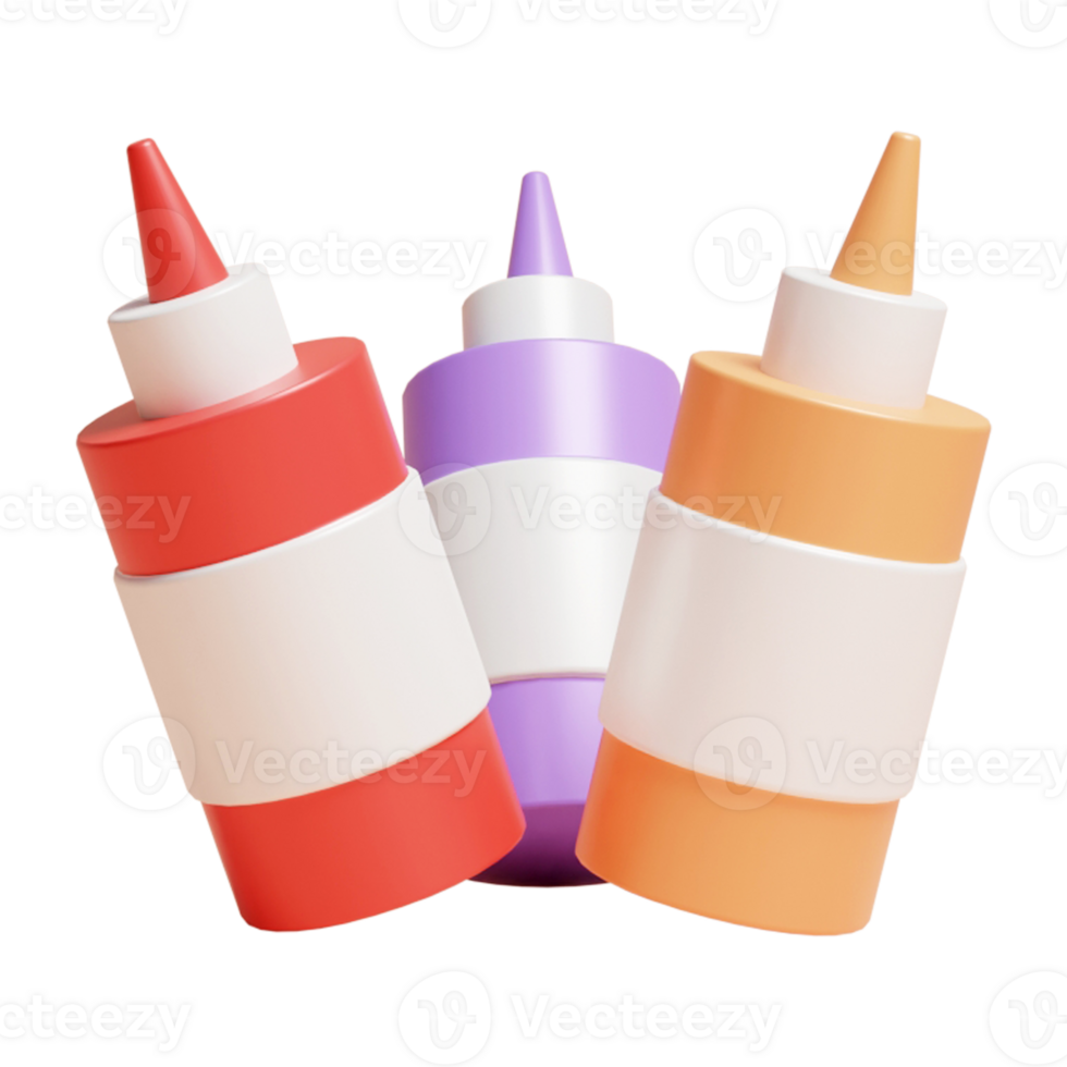 Free 3d realistic ketchup bottle or 3d different style bottle mockup