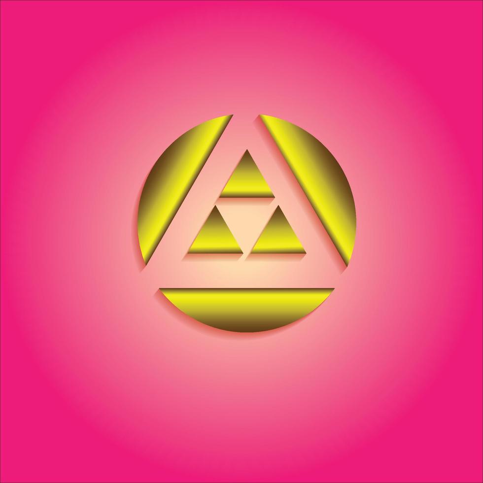 triangel gold pink vector logo concept