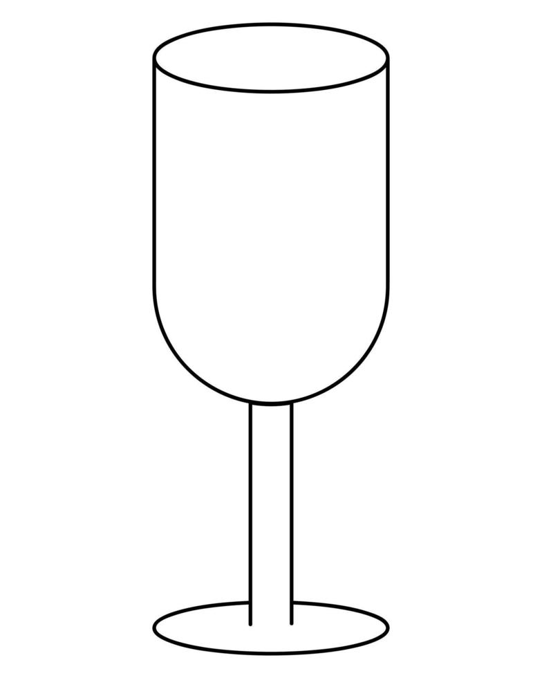 Wineglass. Sketch. Glass container for an alcoholic drink. Crystal goblet for Cahors. vector