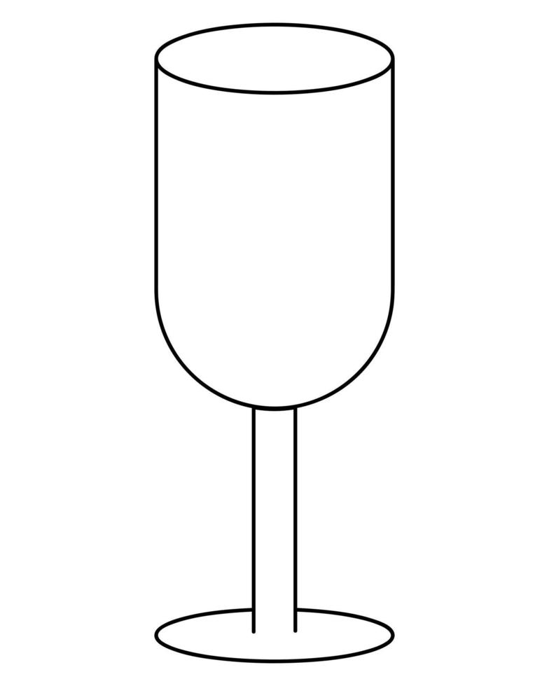 Copa de vino. bosquejo. recipiente de vidrio para una bebida alcohólica. copa de cristal para cahors. vector