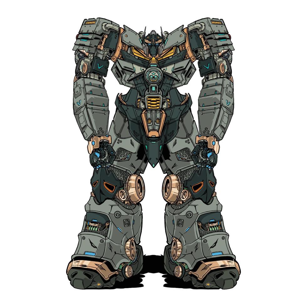 Mecha robot cyber made with arms body leg arms illustration vector
