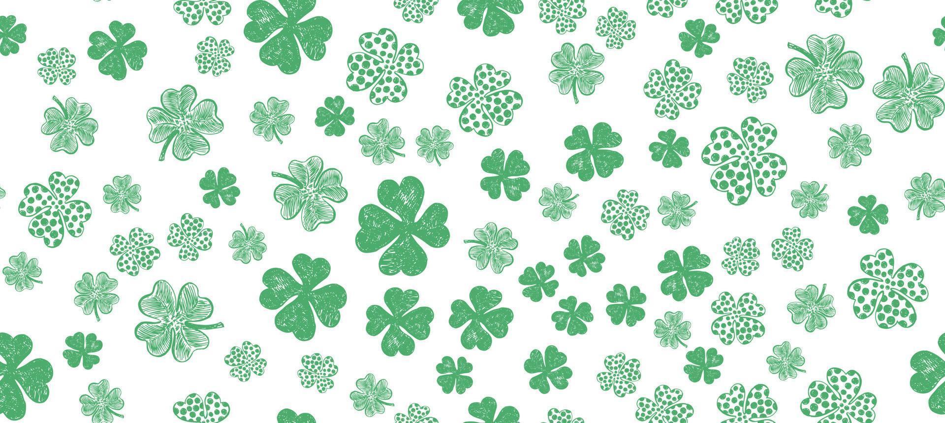Clover set. Patrick's day. Hand drawn illustration. vector