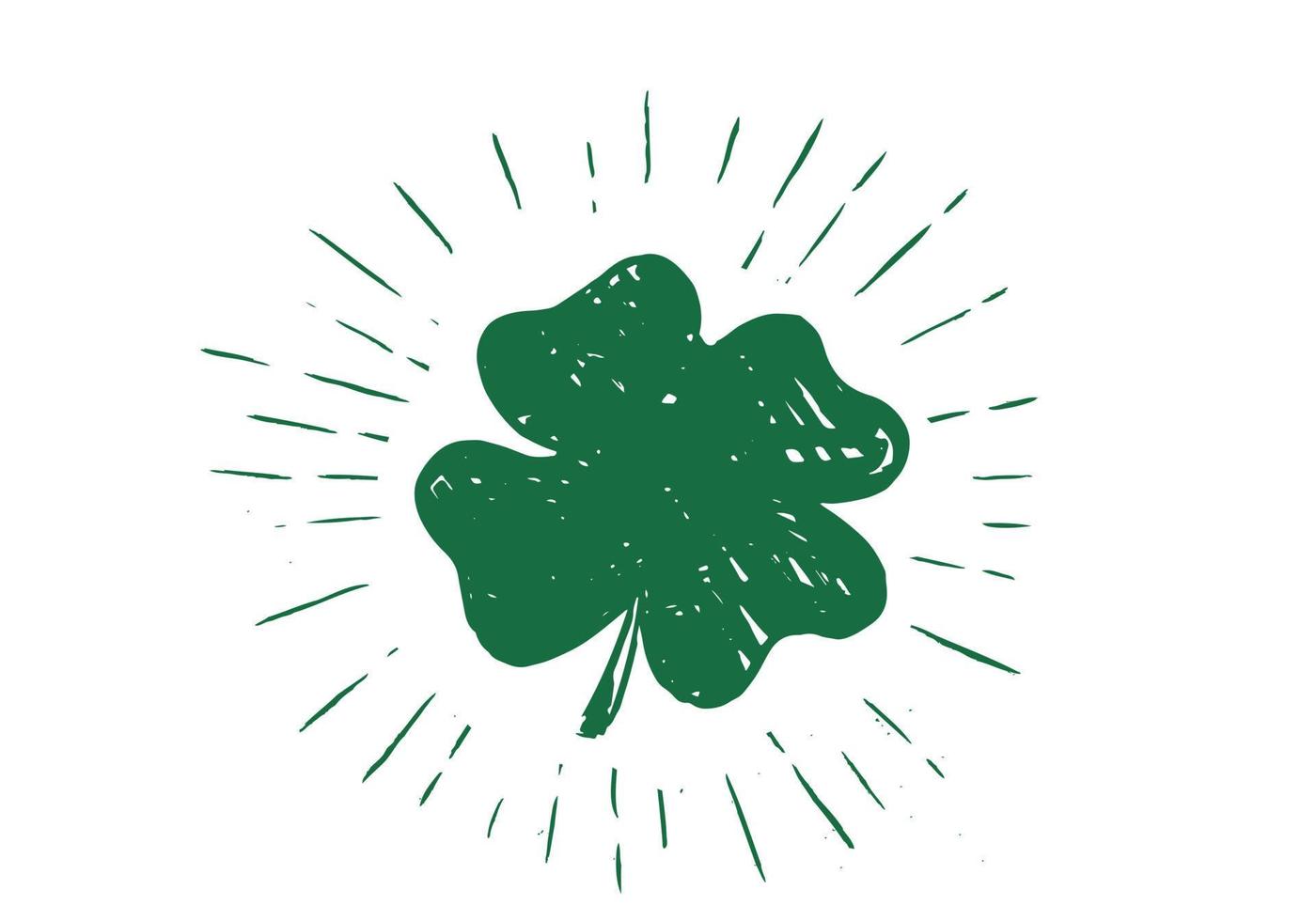 Patrick day. Clover, hand drawn illustration. vector