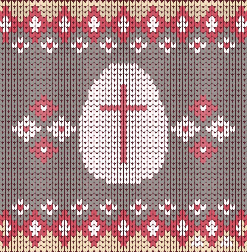 Happy easter background on knitting color background vector