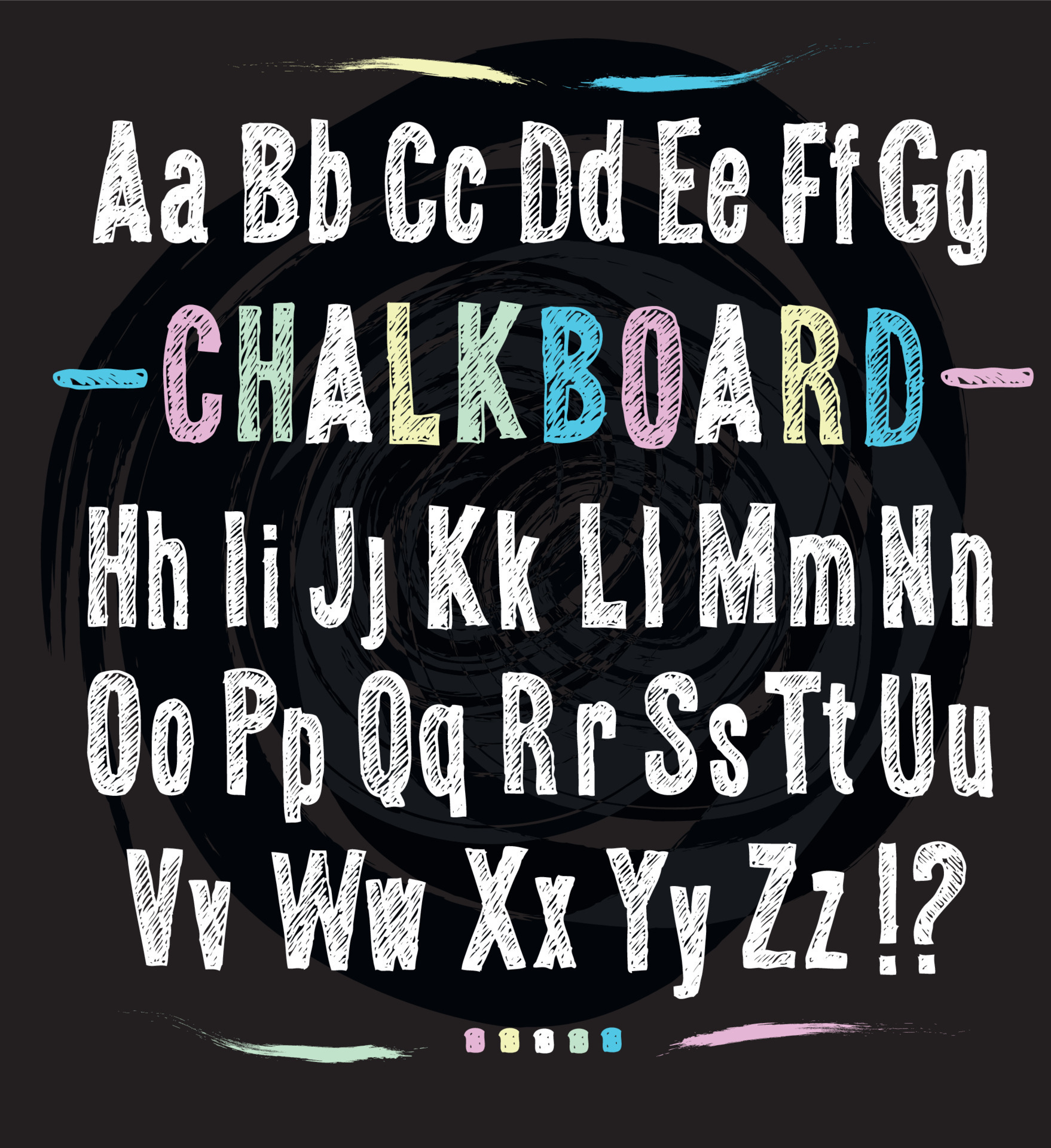 Chalkboard font. Hand draw alphabet. 13166871 Vector Art at Vecteezy