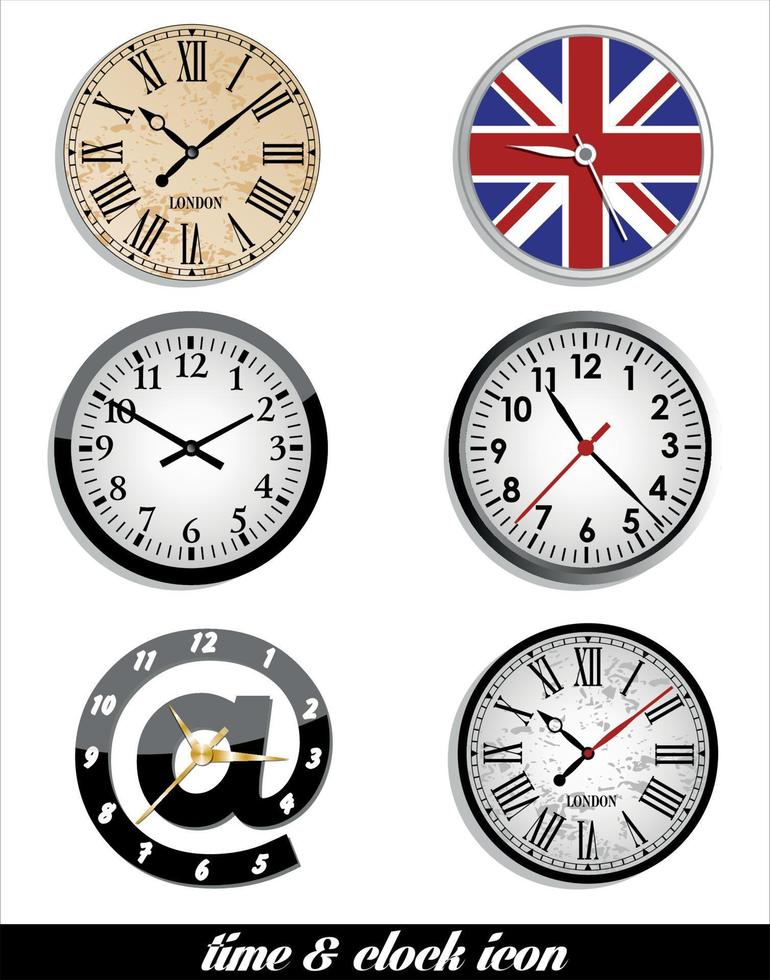 Time and clock set. vector design element.